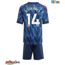 Camiseta Arsenal Viktor Gyokeres #14 Visitante Equipación para niños 2025-26 manga corta (+ pantalones cortos)